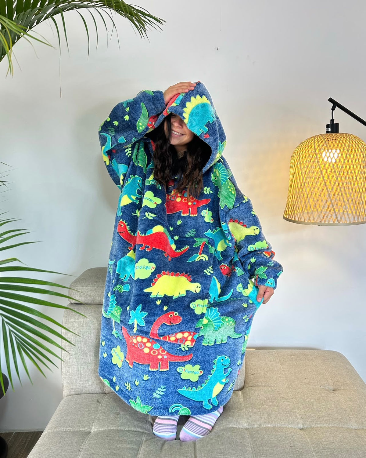 BLANKET COAT DOBLE LUMINOSO DINOSAURIOS