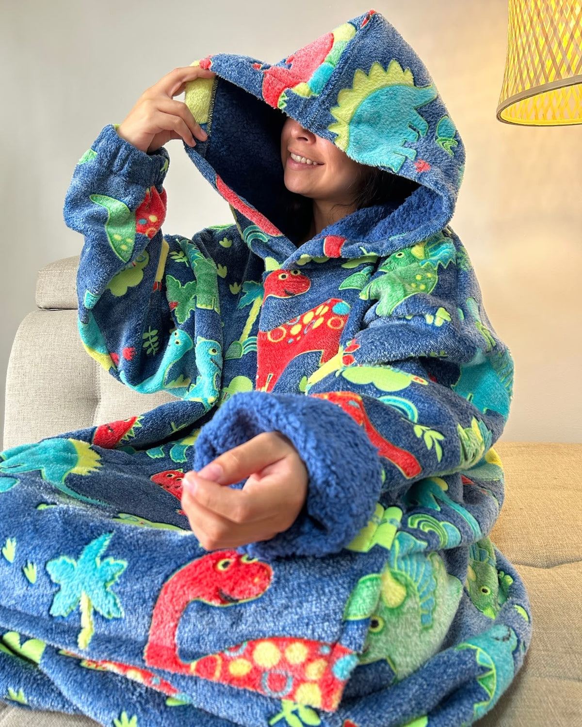 BLANKET COAT DOBLE LUMINOSO DINOSAURIOS