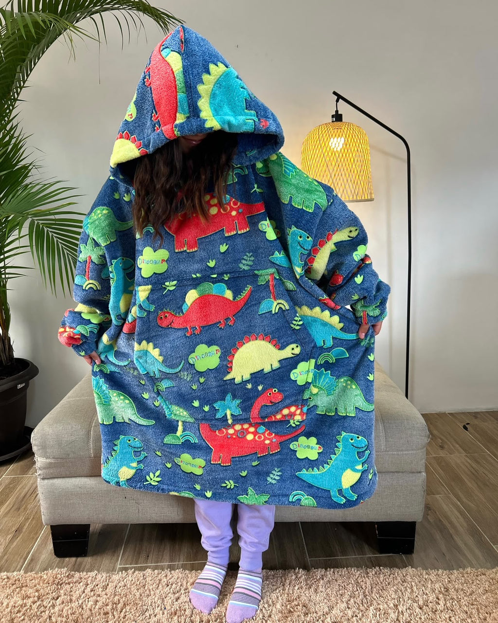 BLANKET COAT DOBLE LUMINOSO DINOSAURIOS