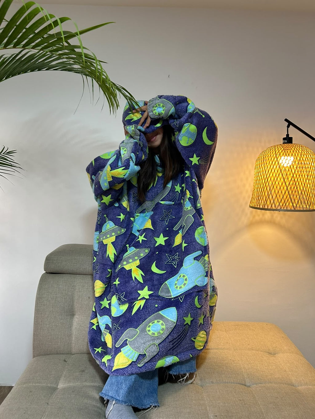 BLANKET COAT DOBLE LUMINOSO NAVES ESPACIALES