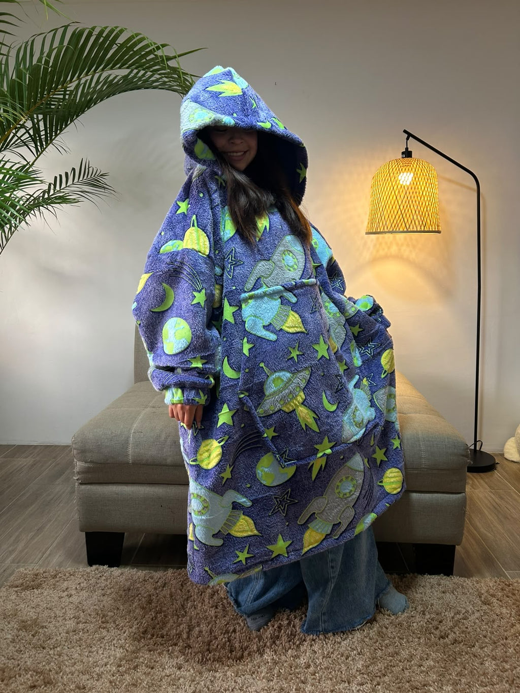 BLANKET COAT DOBLE LUMINOSO NAVES ESPACIALES