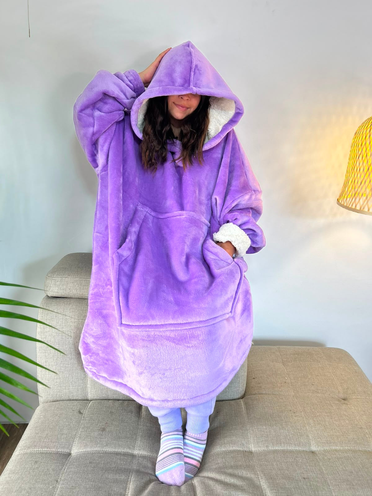 BLANKET COAT DOBLE LILA