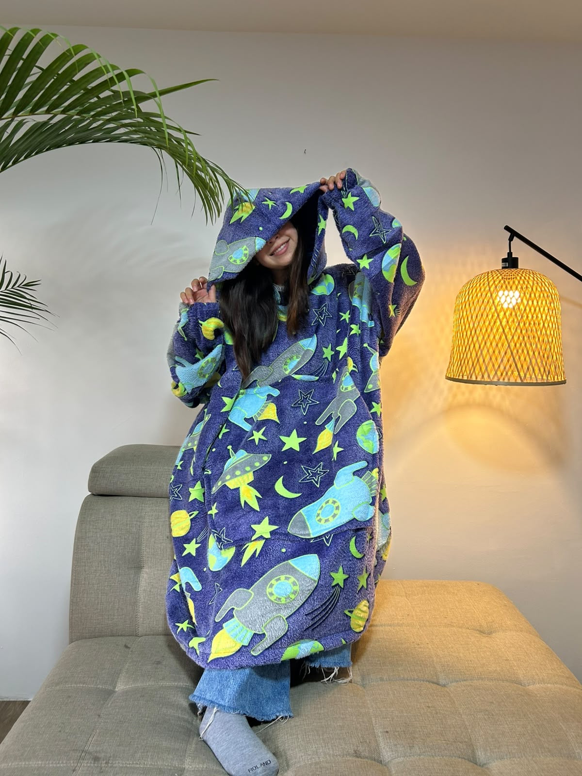 BLANKET COAT DOBLE LUMINOSO NAVES ESPACIALES