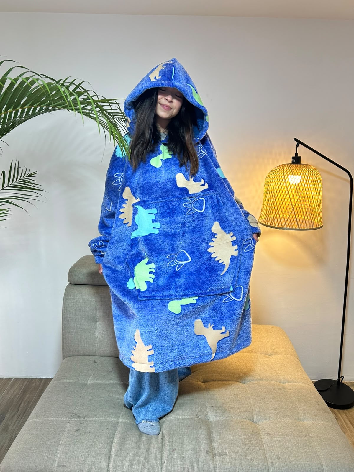 BLANKET COAT DOBLE LUMINOSO DINOSAURIOS