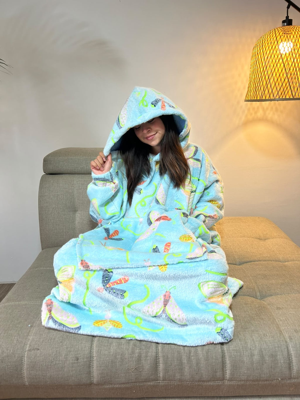 BLANKET COAT DOBLE LUMINOSO MARIPOSAS