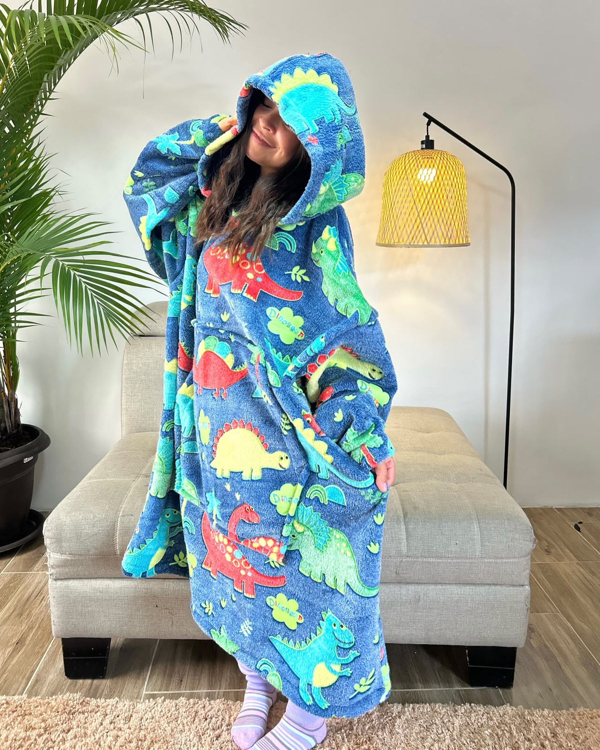 BLANKET COAT DOBLE LUMINOSO DINOSAURIOS