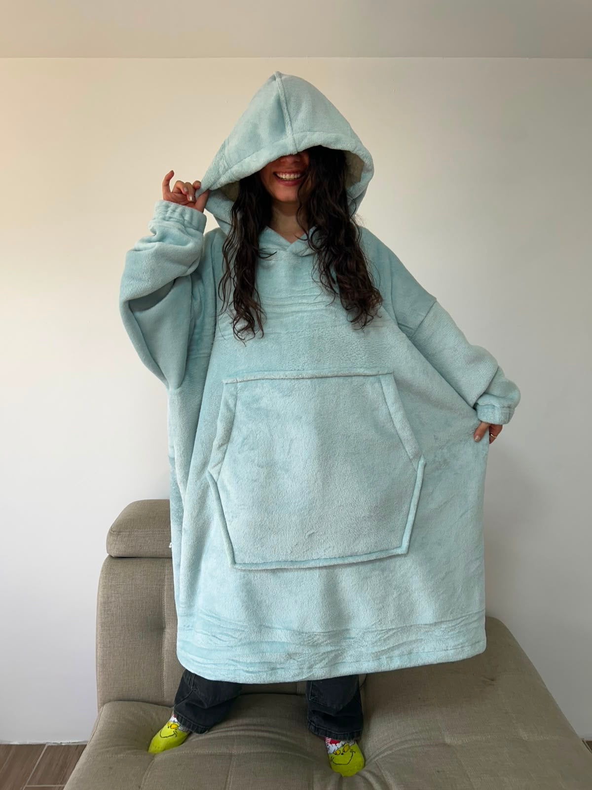 BLANKET COAT DOBLE AZUL GLACIAR
