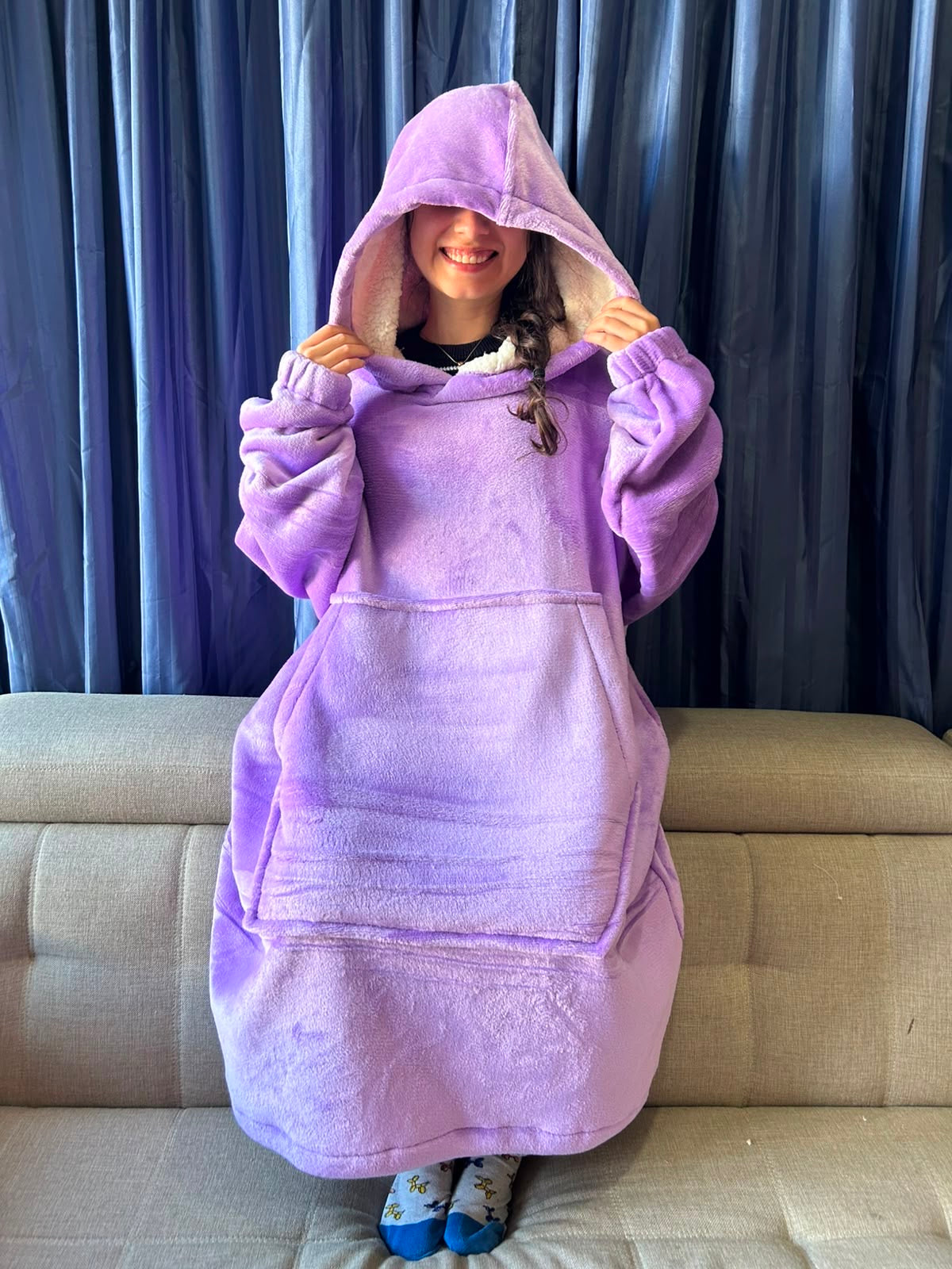 BLANKET COAT DOBLE LILA