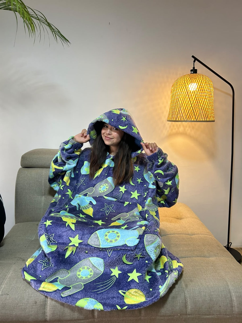 BLANKET COAT DOBLE LUMINOSO NAVES ESPACIALES