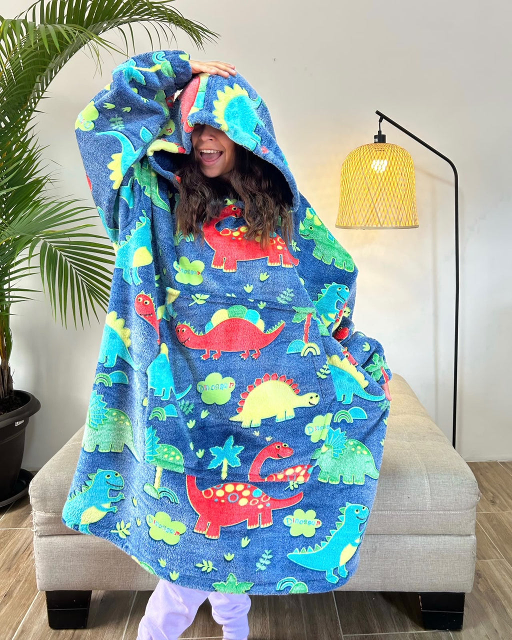 BLANKET COAT DOBLE LUMINOSO DINOSAURIOS