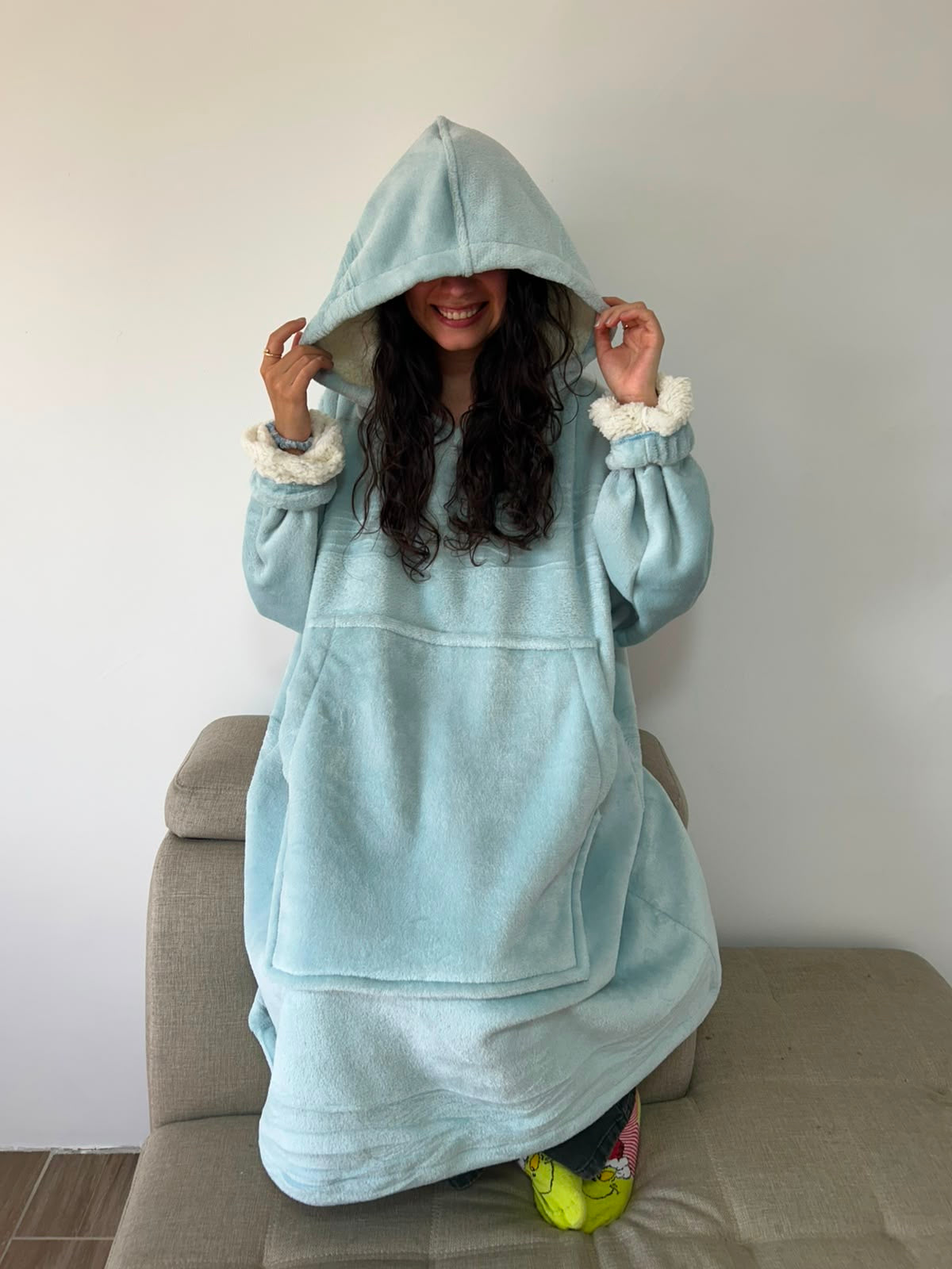 BLANKET COAT DOBLE AZUL GLACIAR