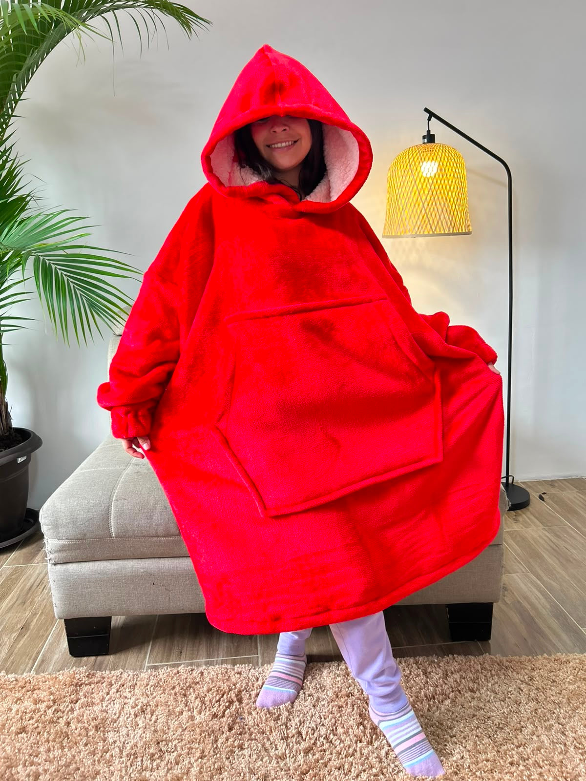 BLANKET COAT DOBLE ROJO
