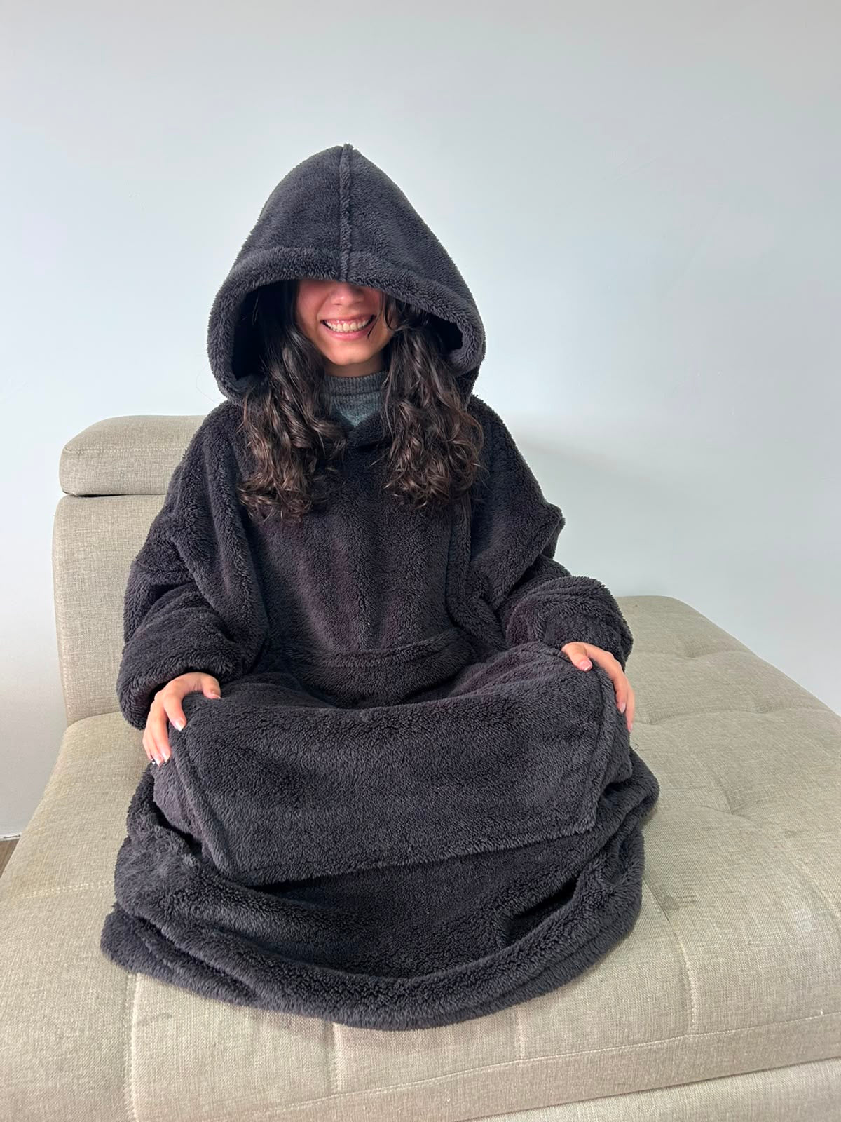 BLANKET COAT TEDDY NEGRO