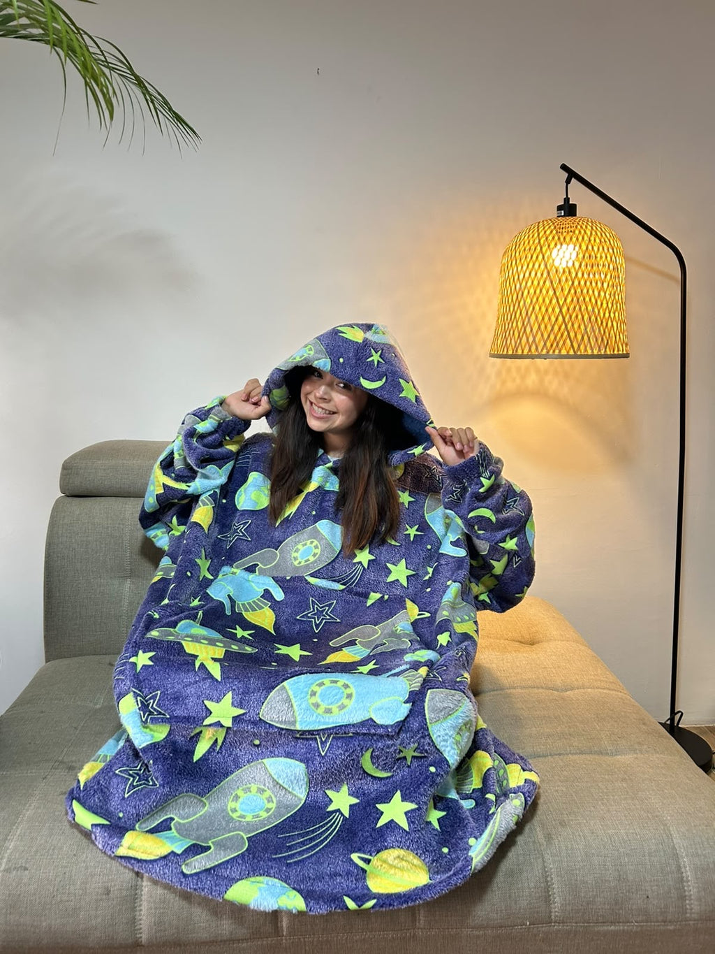 BLANKET COAT DOBLE LUMINOSO NAVES ESPACIALES