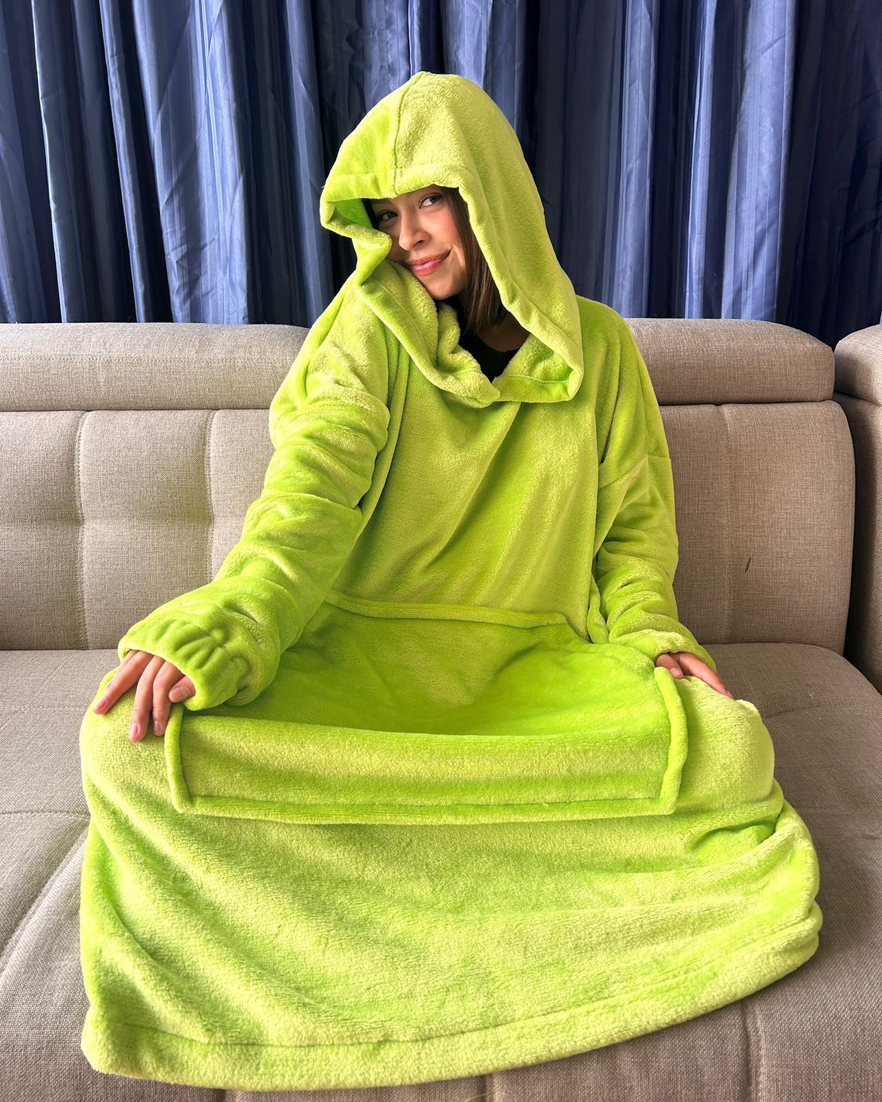 BLANKET COAT VERDE LIMÓN