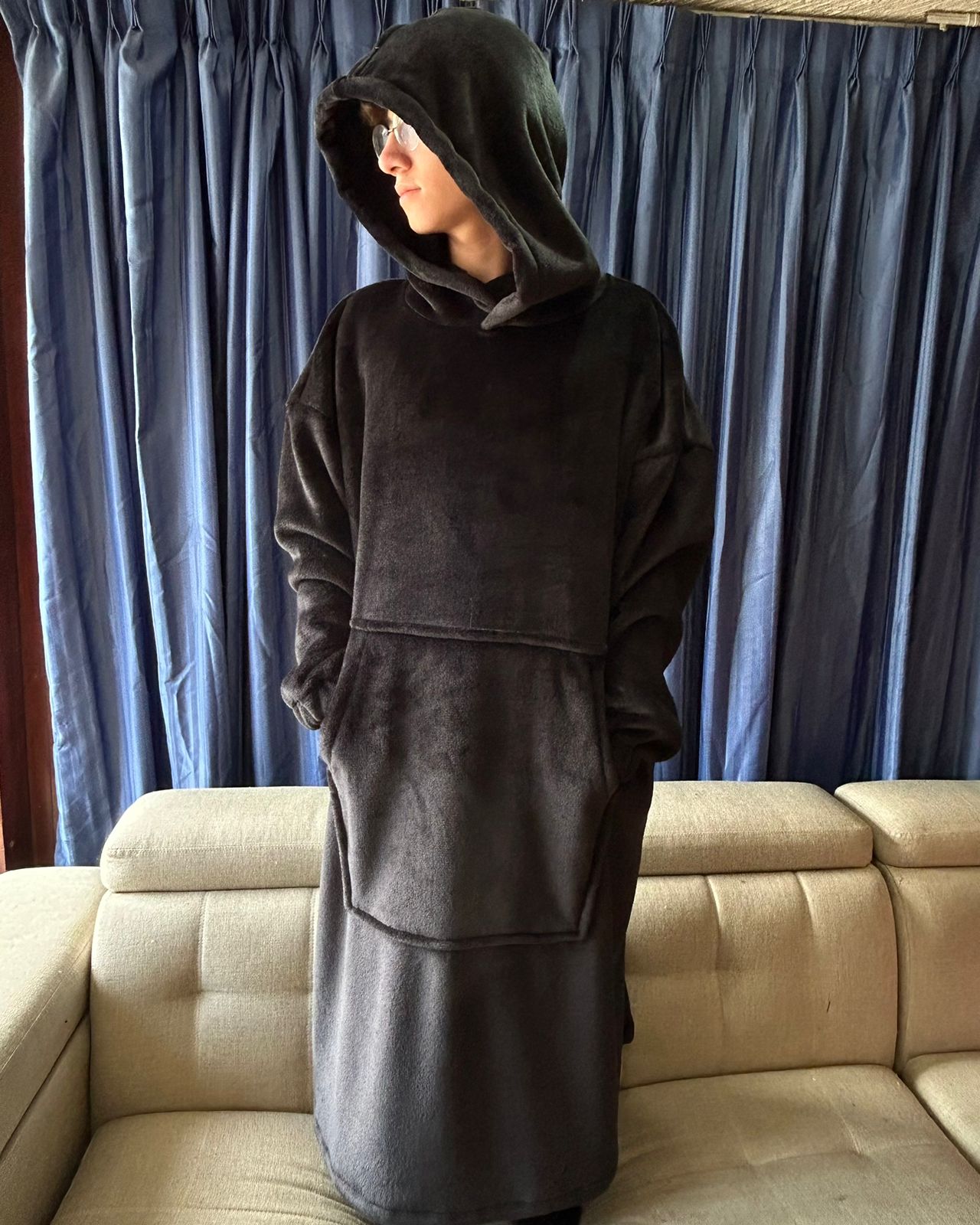 BLANKET COAT DOBLE NEGRO