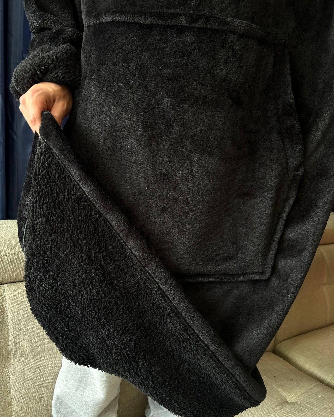 BLANKET COAT DOBLE NEGRO