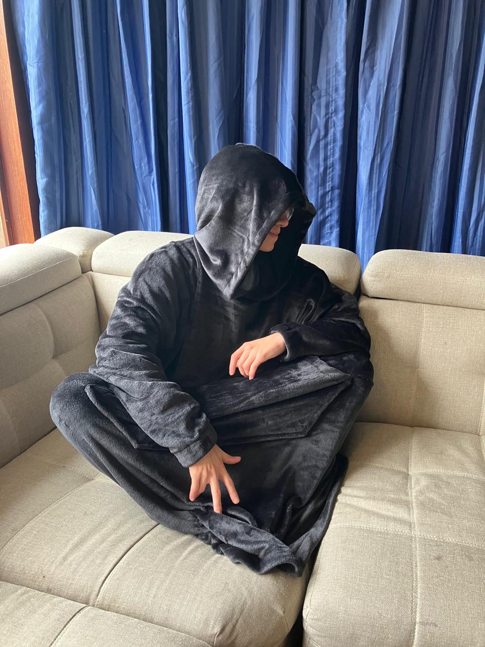 BLANKET COAT NEGRO