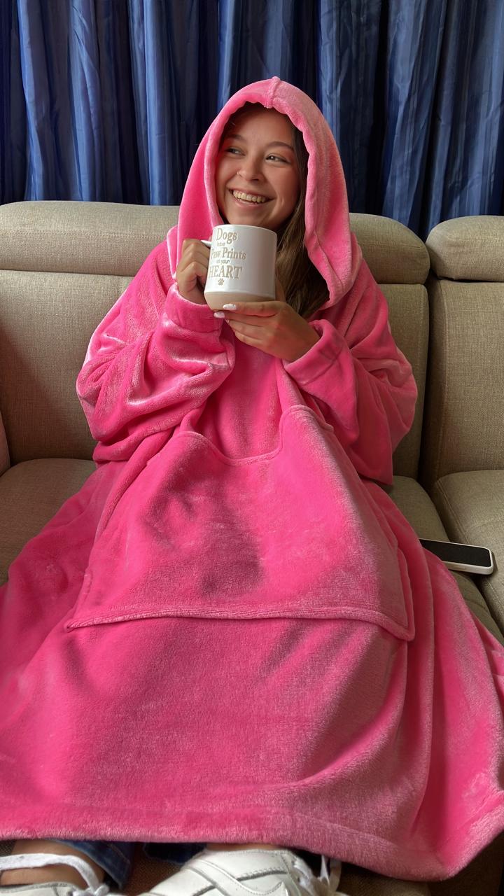 BLANKET COAT ROSADO FUERTE