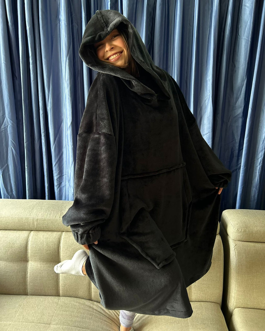 BLANKET COAT NEGRO