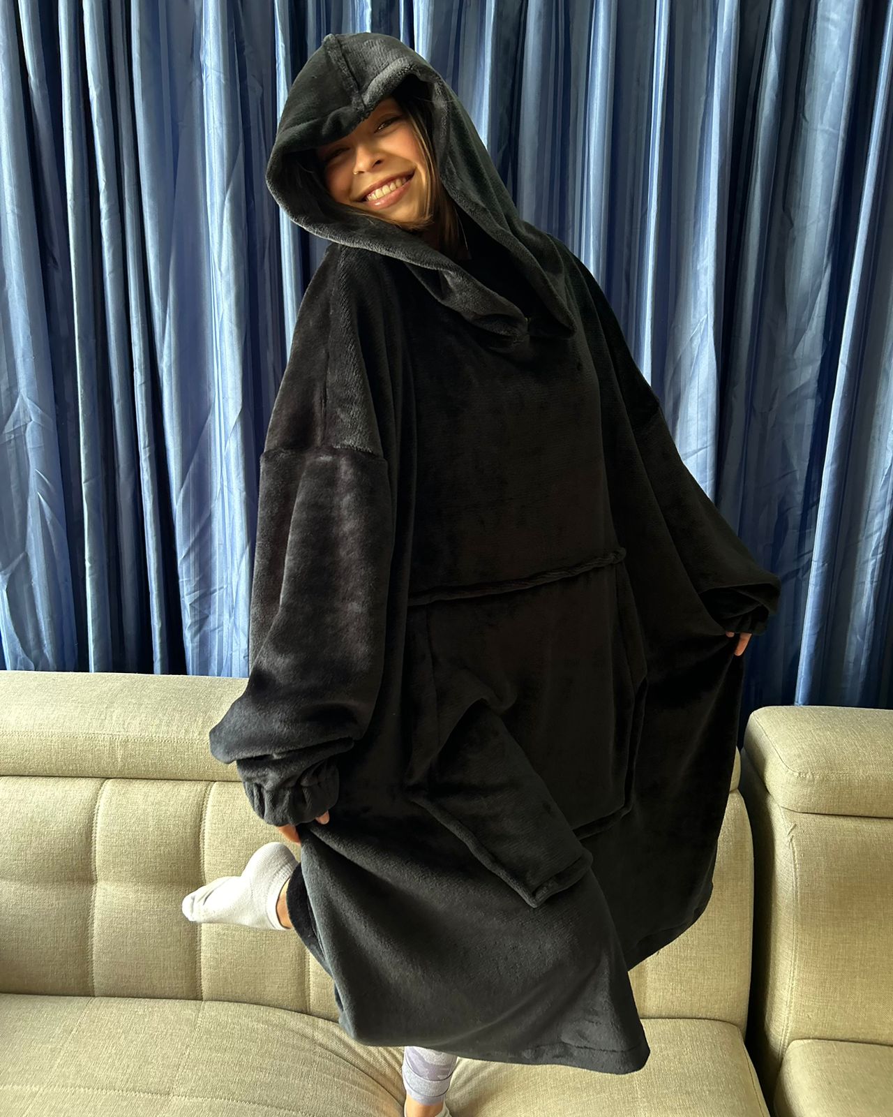 BLANKET COAT NEGRO