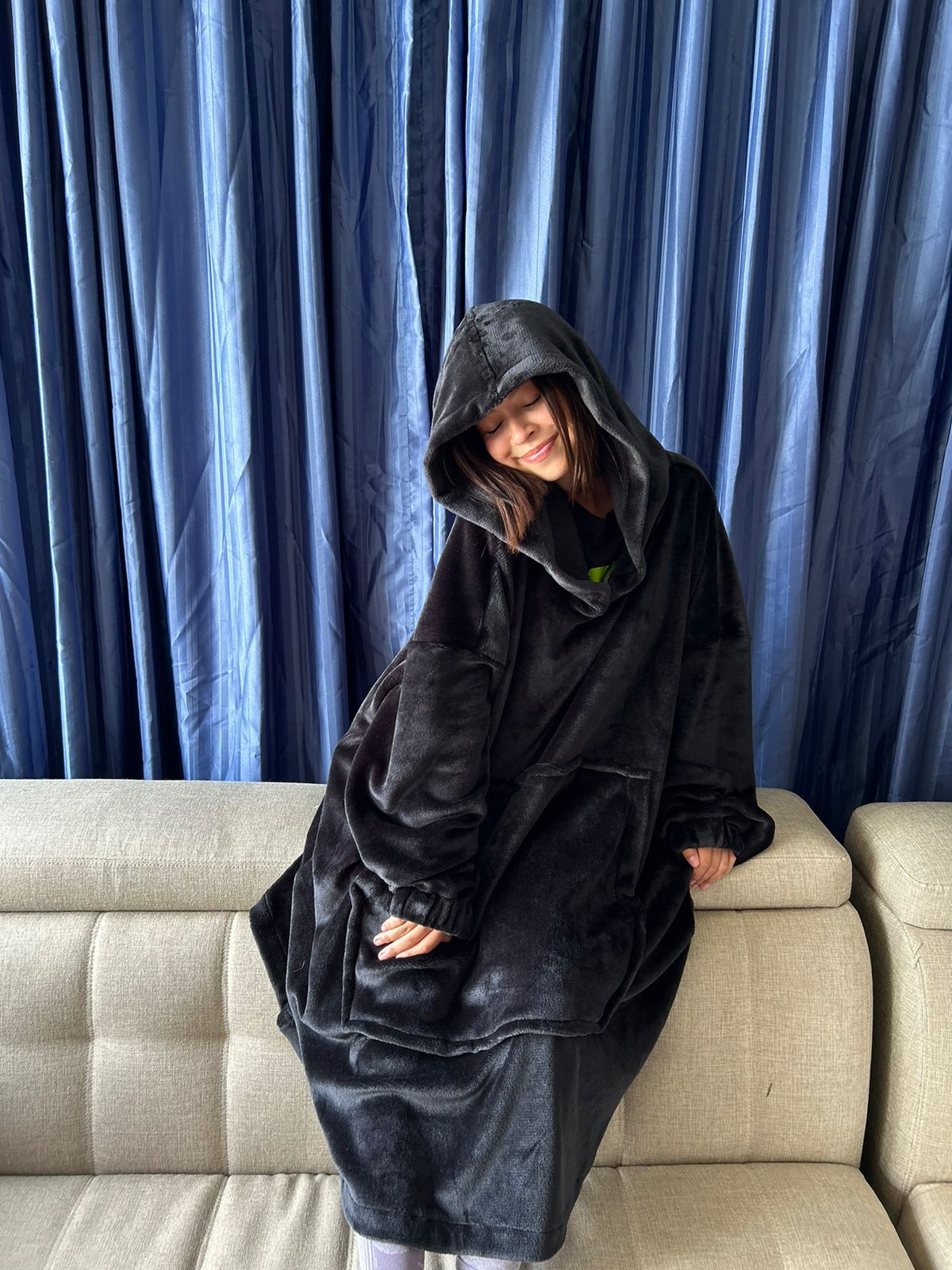 BLANKET COAT NEGRO