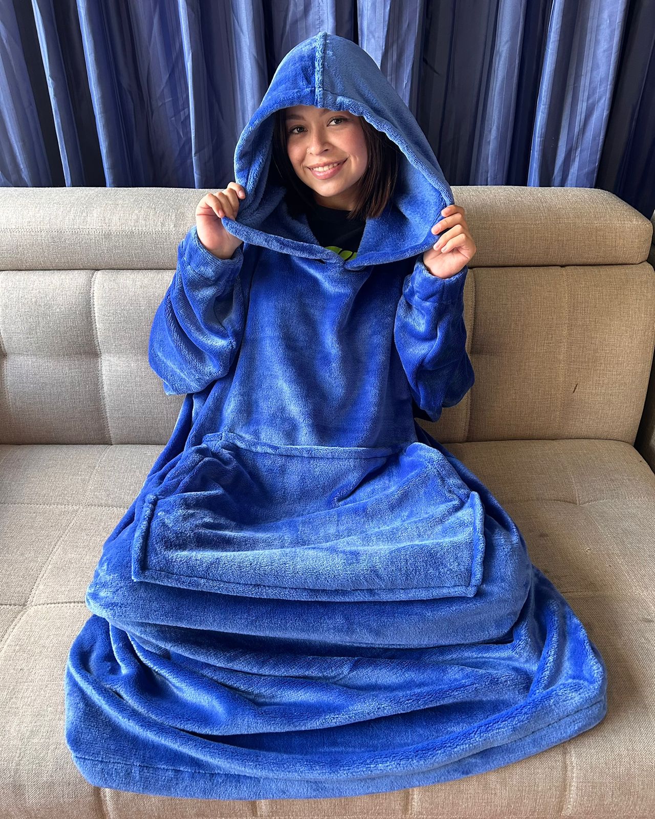 BLANKET COAT AZUL ELÉCTRICO