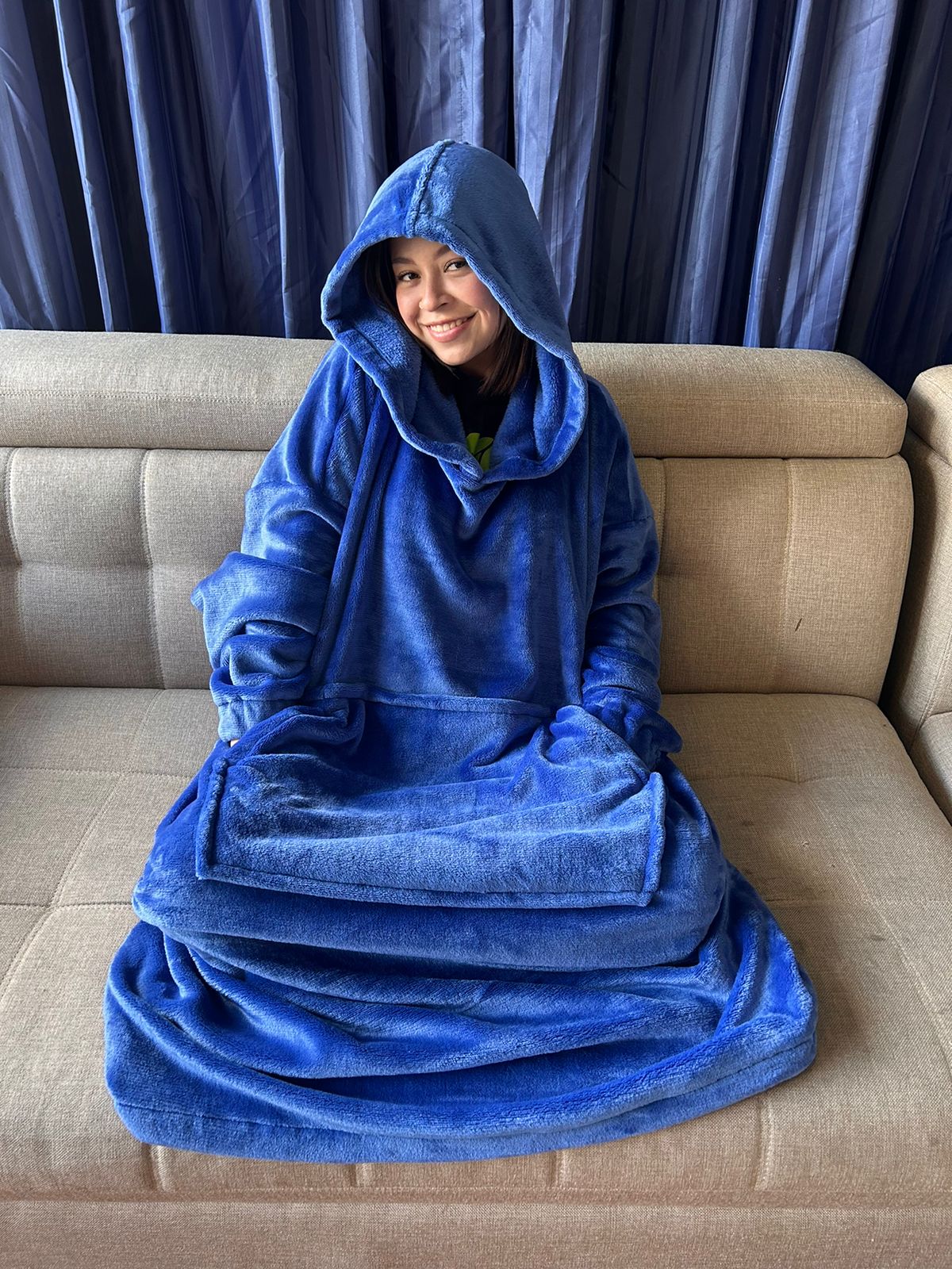 BLANKET COAT AZUL ELÉCTRICO