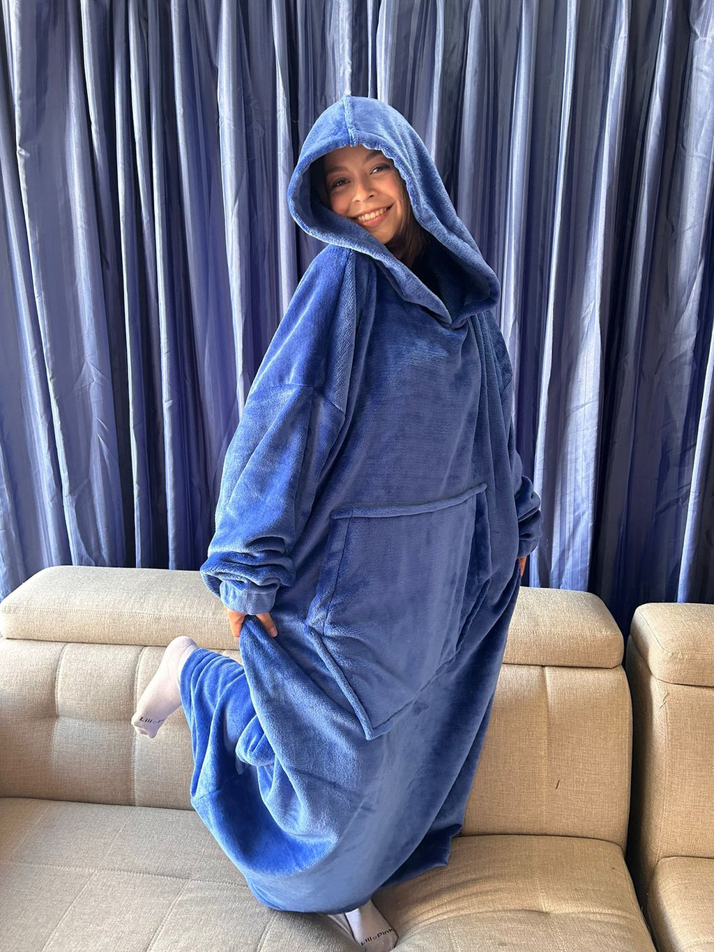 BLANKET COAT AZUL ELÉCTRICO