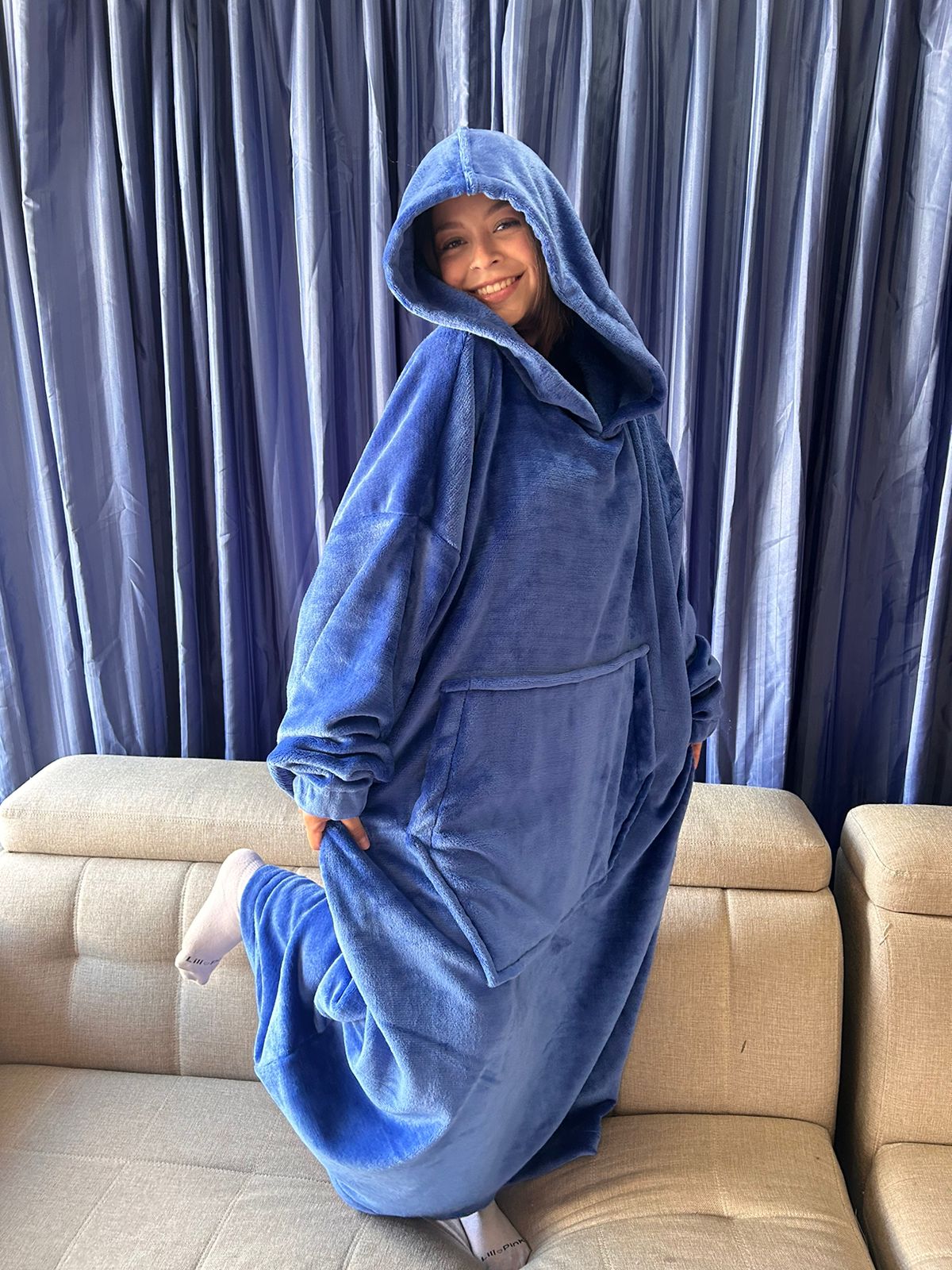 BLANKET COAT AZUL ELÉCTRICO