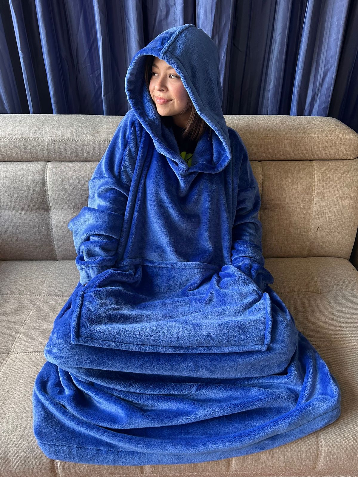 BLANKET COAT AZUL ELÉCTRICO