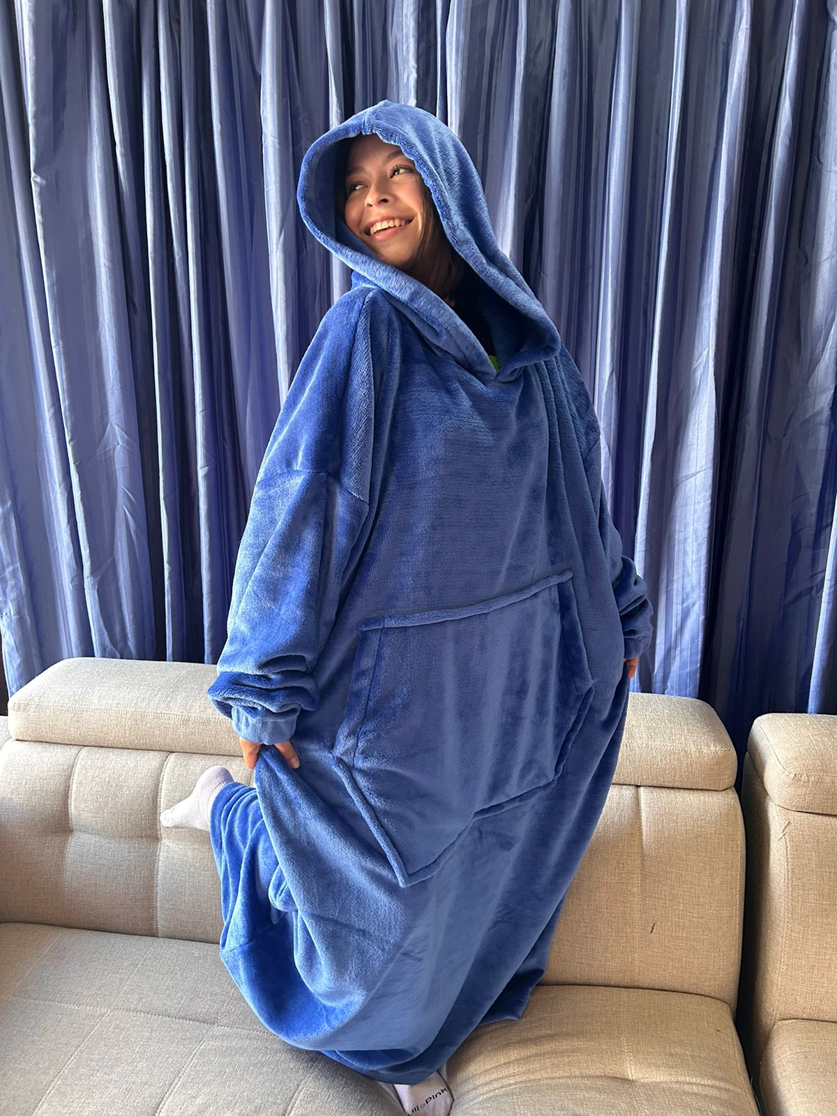 BLANKET COAT AZUL ELÉCTRICO