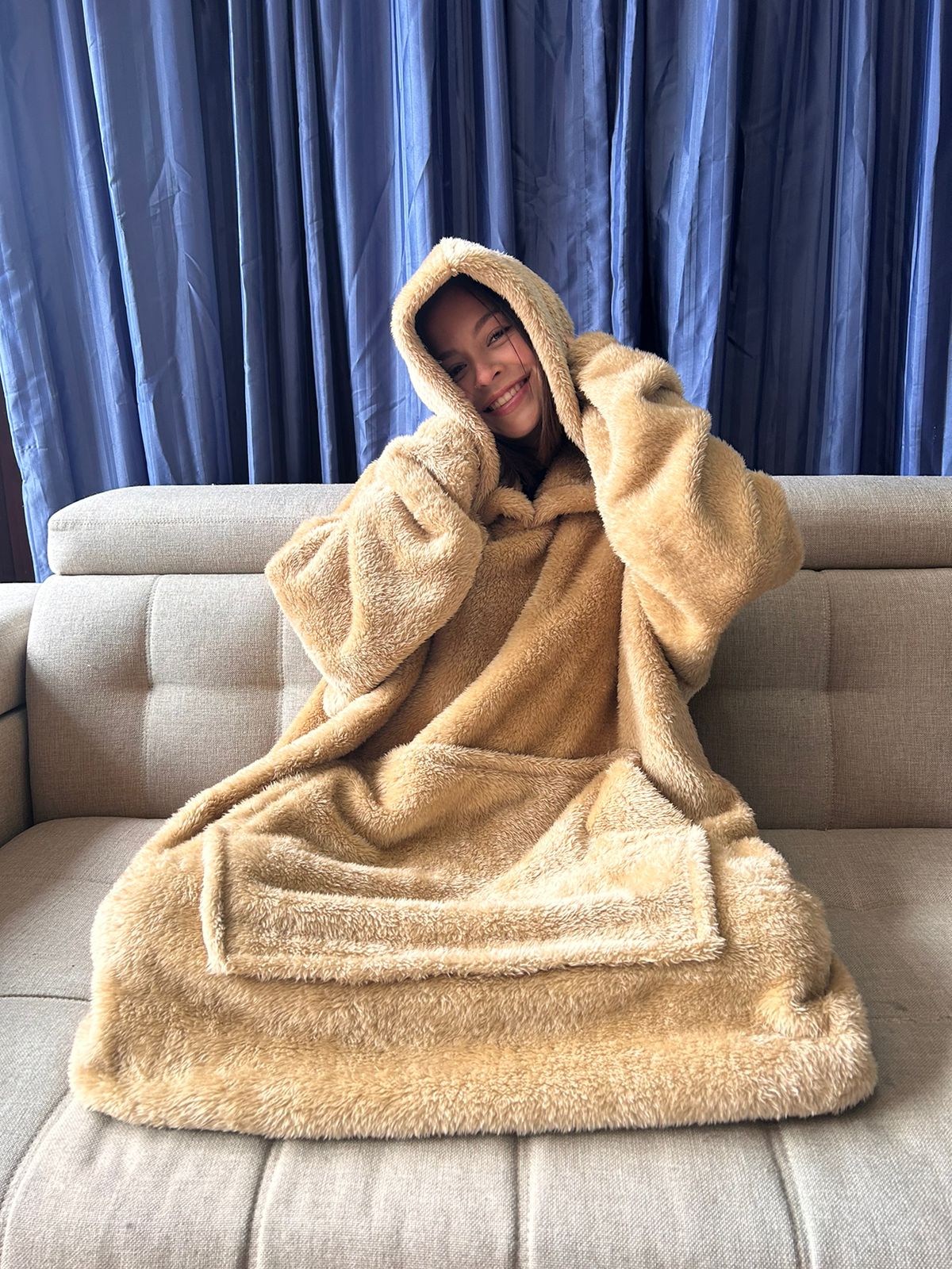 BLANKET COAT TEDDY MIEL