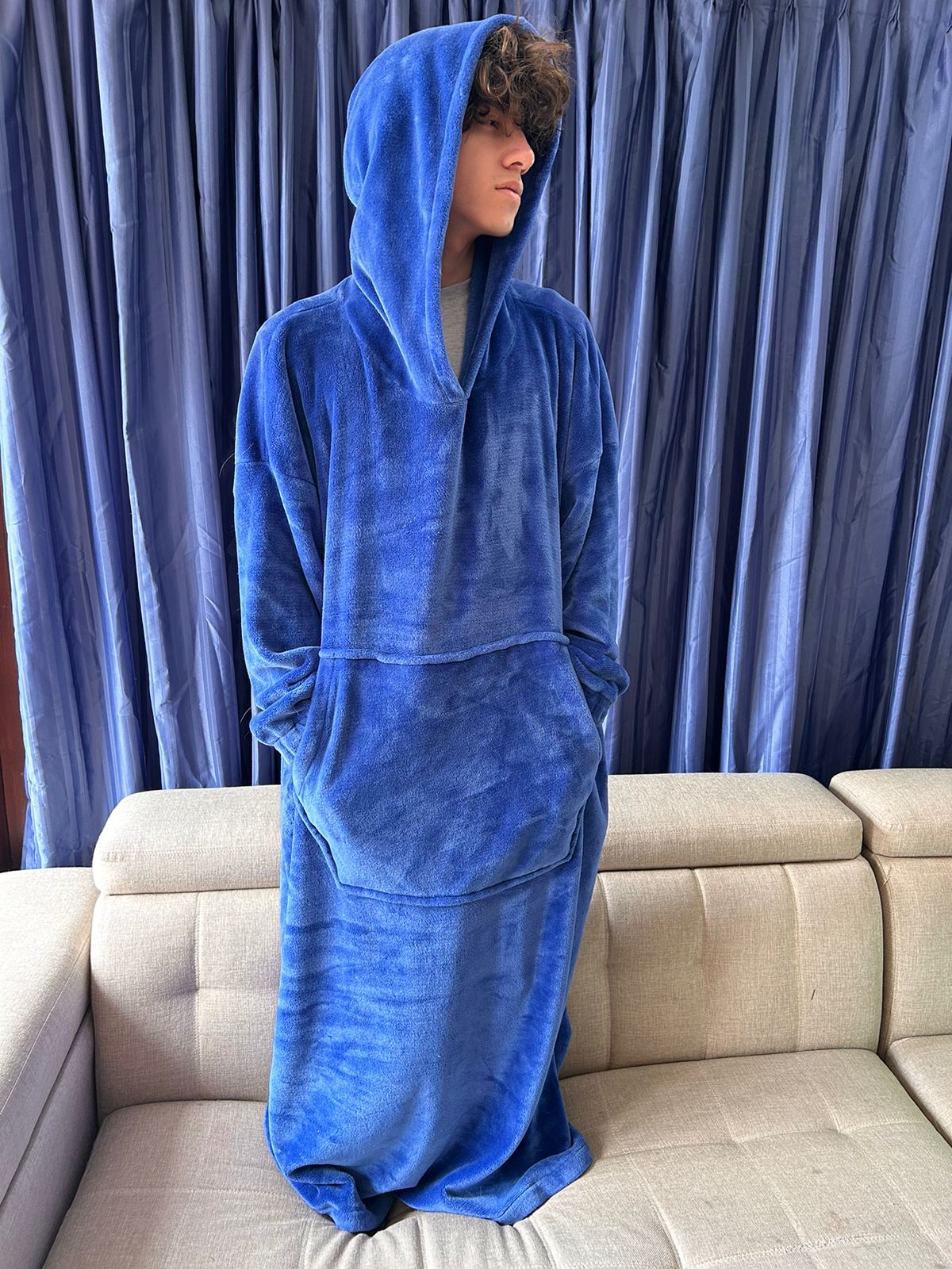 BLANKET COAT AZUL ELÉCTRICO