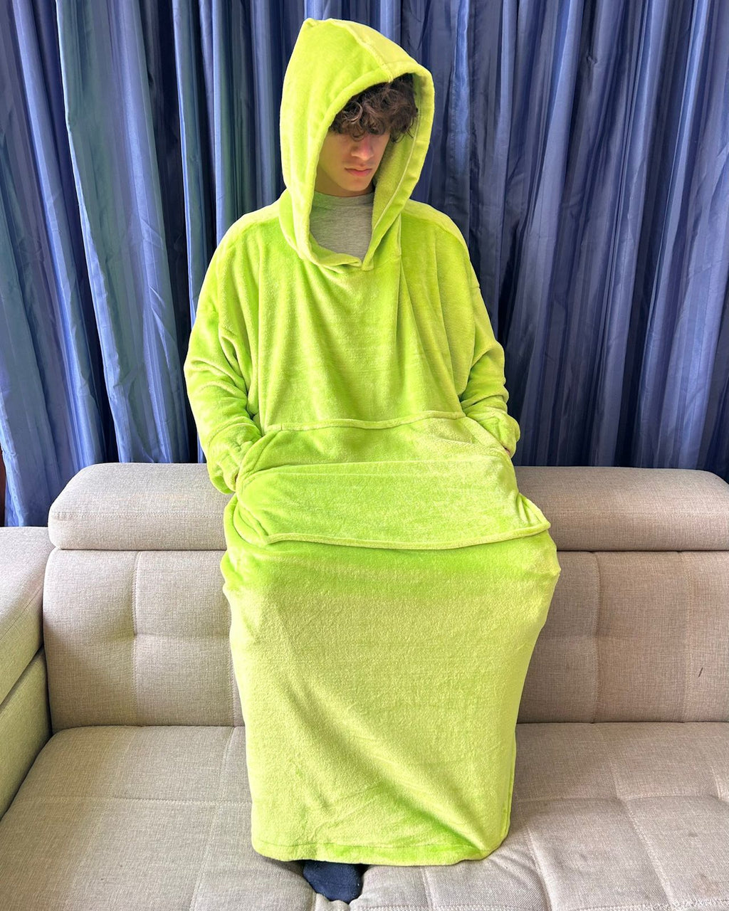 BLANKET COAT VERDE LIMÓN