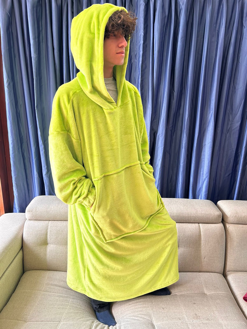 BLANKET COAT VERDE LIMÓN
