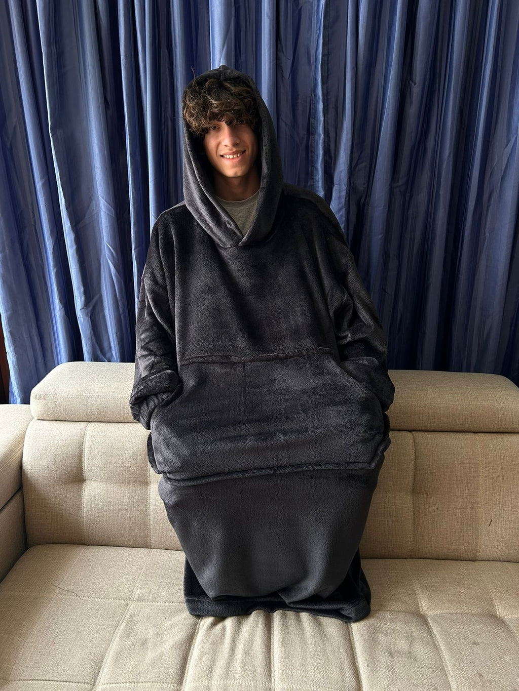 BLANKET COAT NEGRO