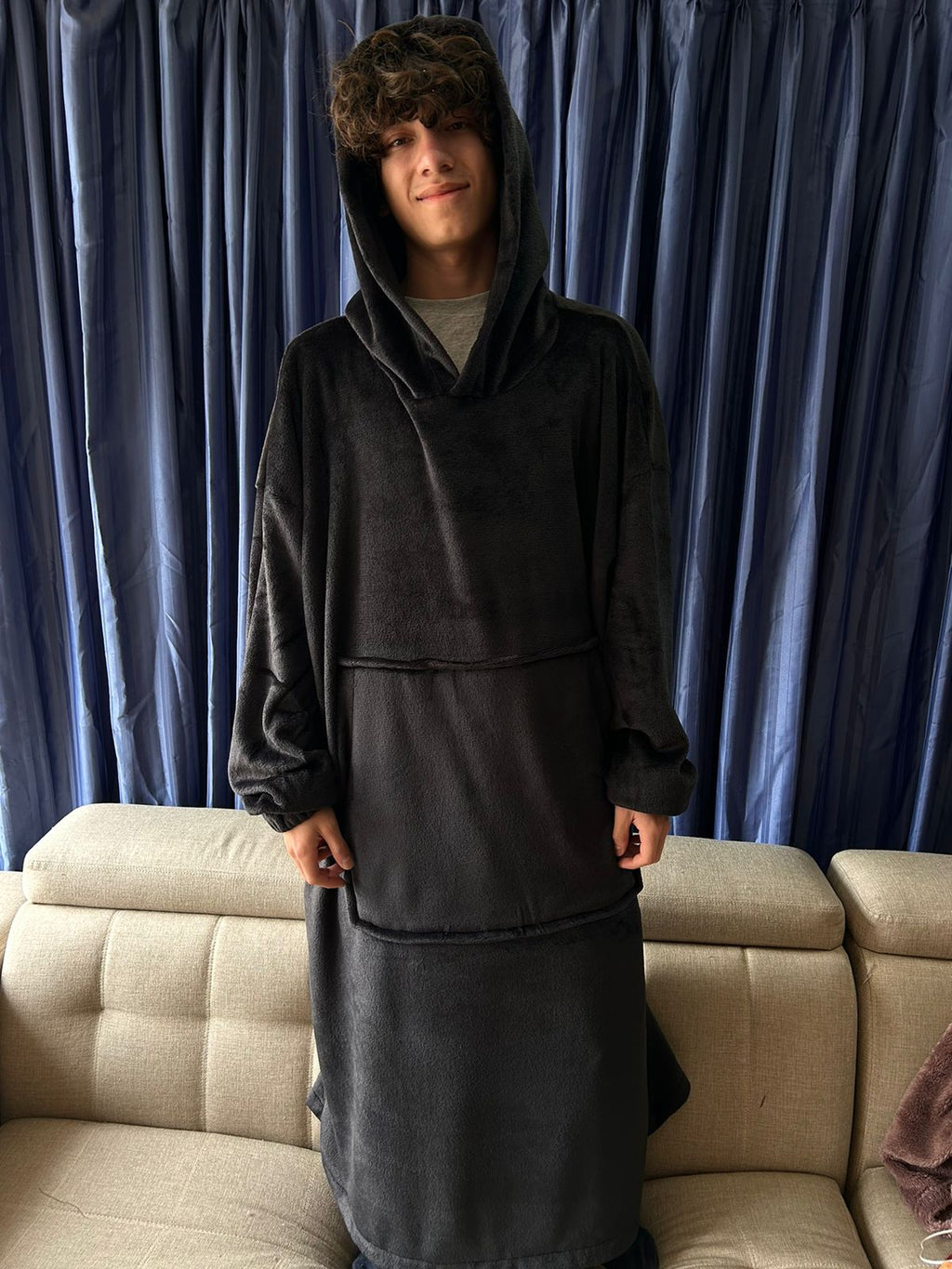 BLANKET COAT NEGRO