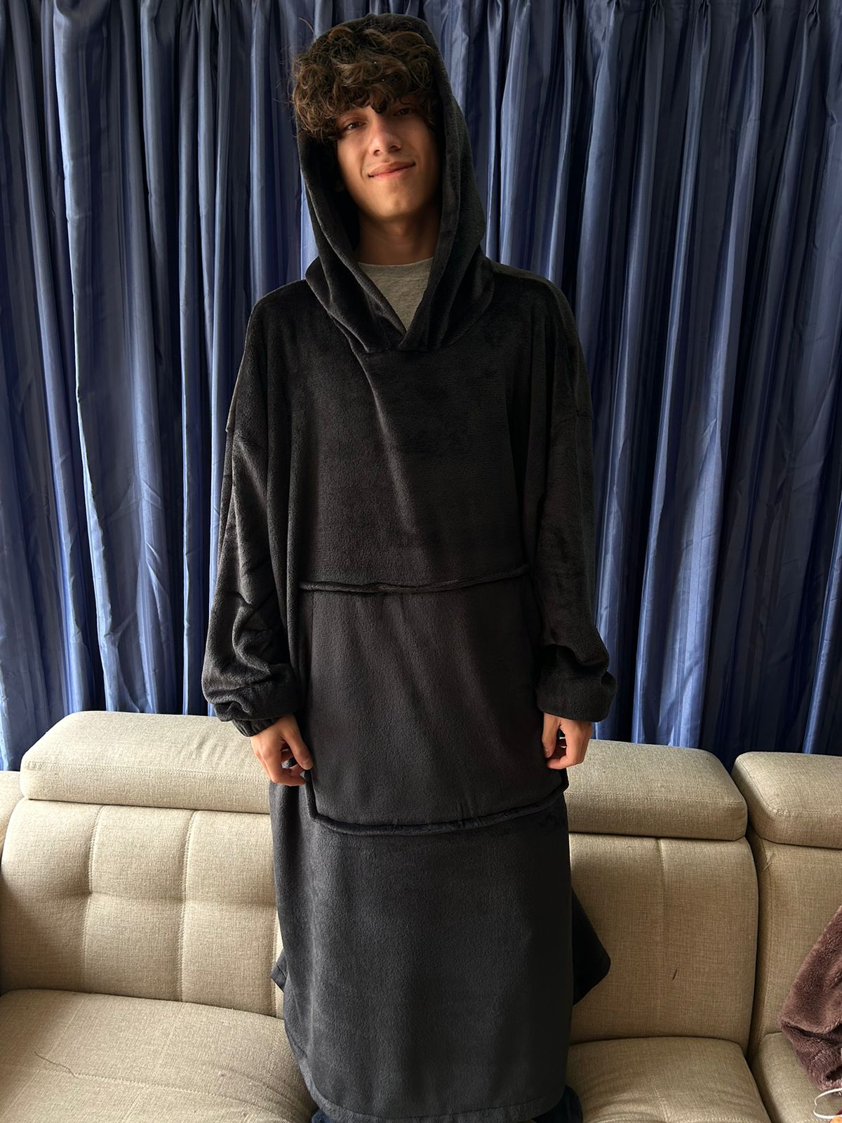 BLANKET COAT NEGRO
