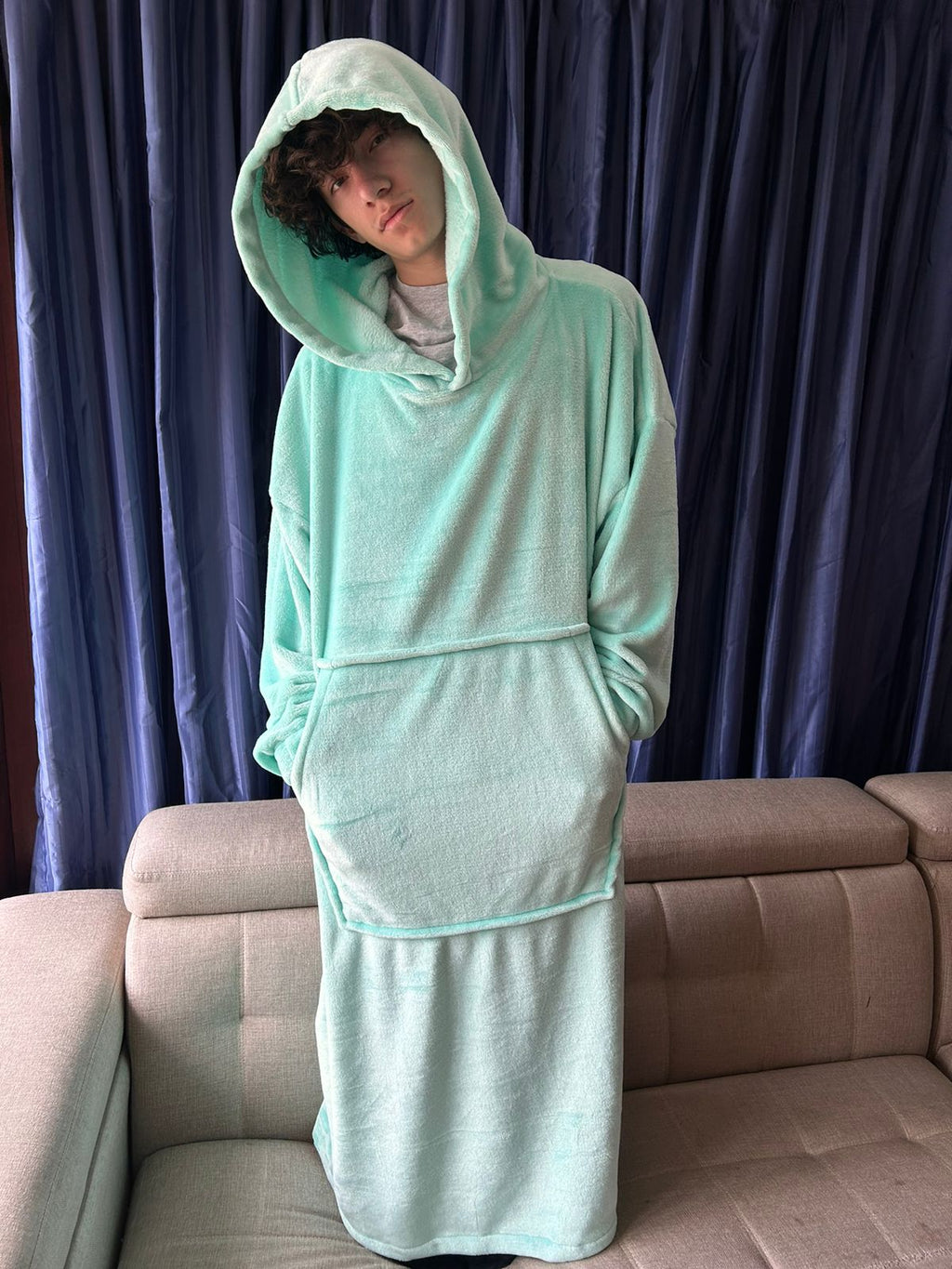 BLANKET COAT TURQUESA