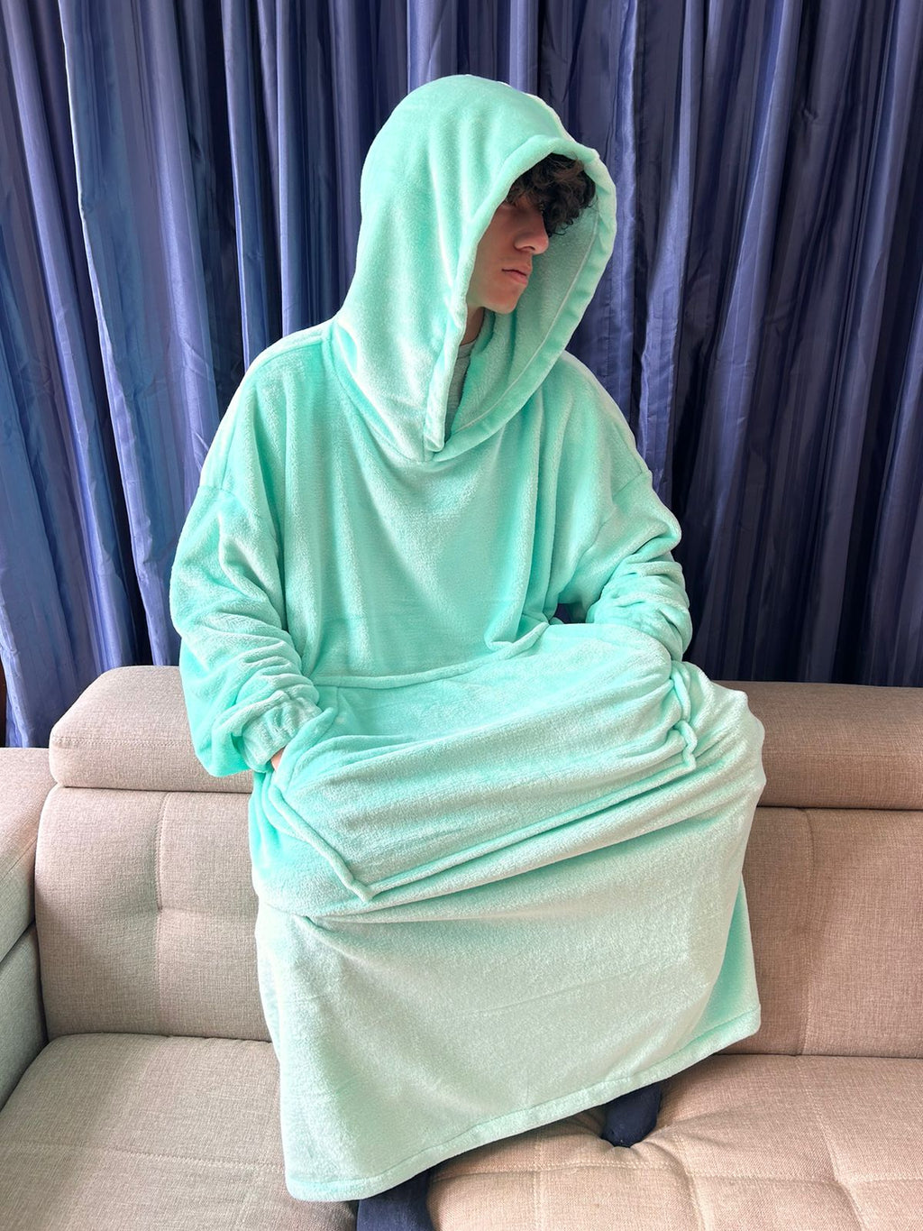 BLANKET COAT TURQUESA
