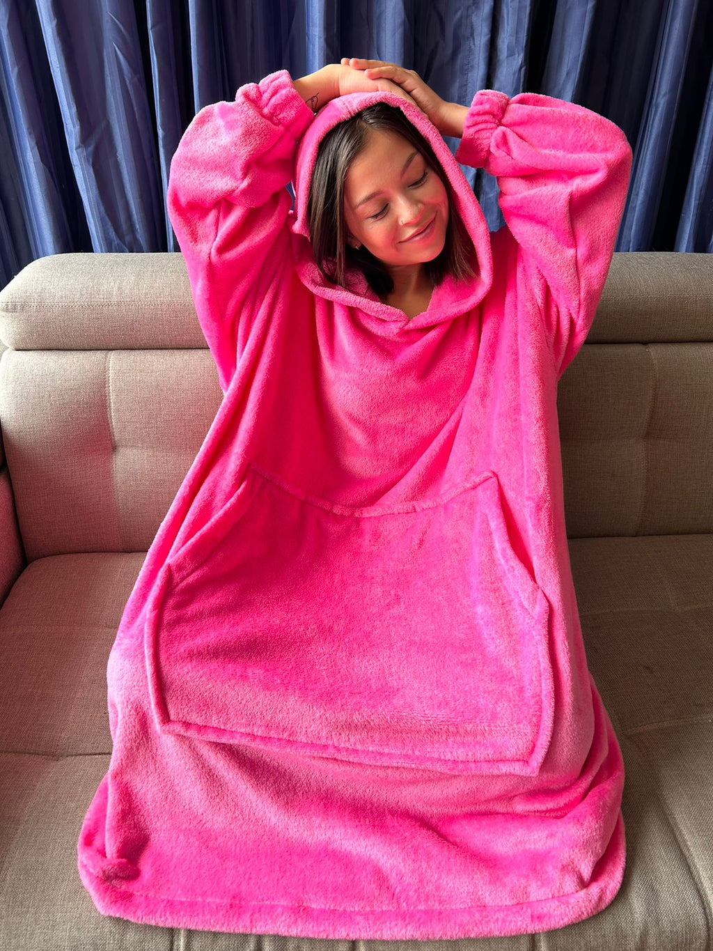 BLANKET COAT ROSADO FUERTE