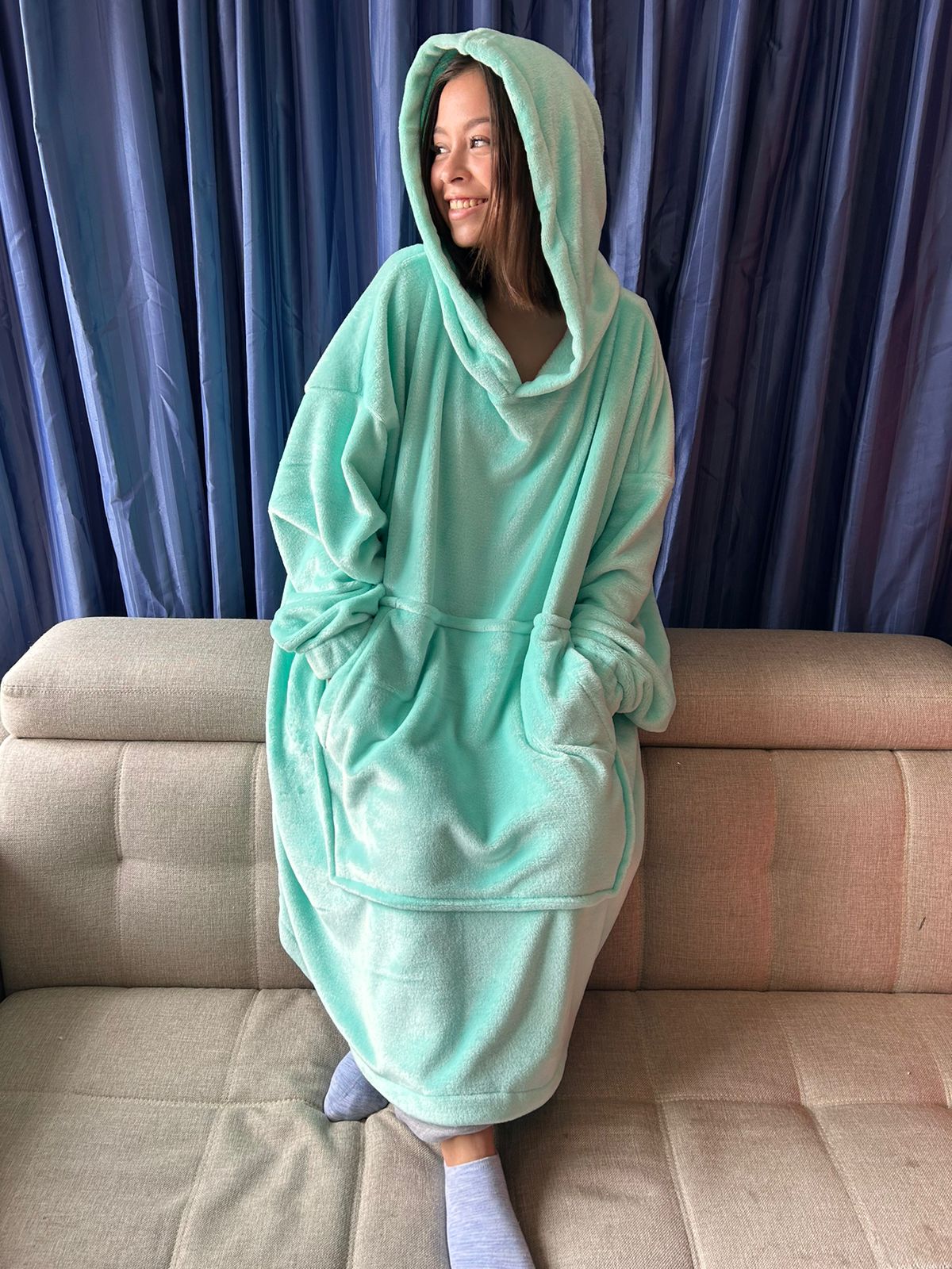 BLANKET COAT TURQUESA