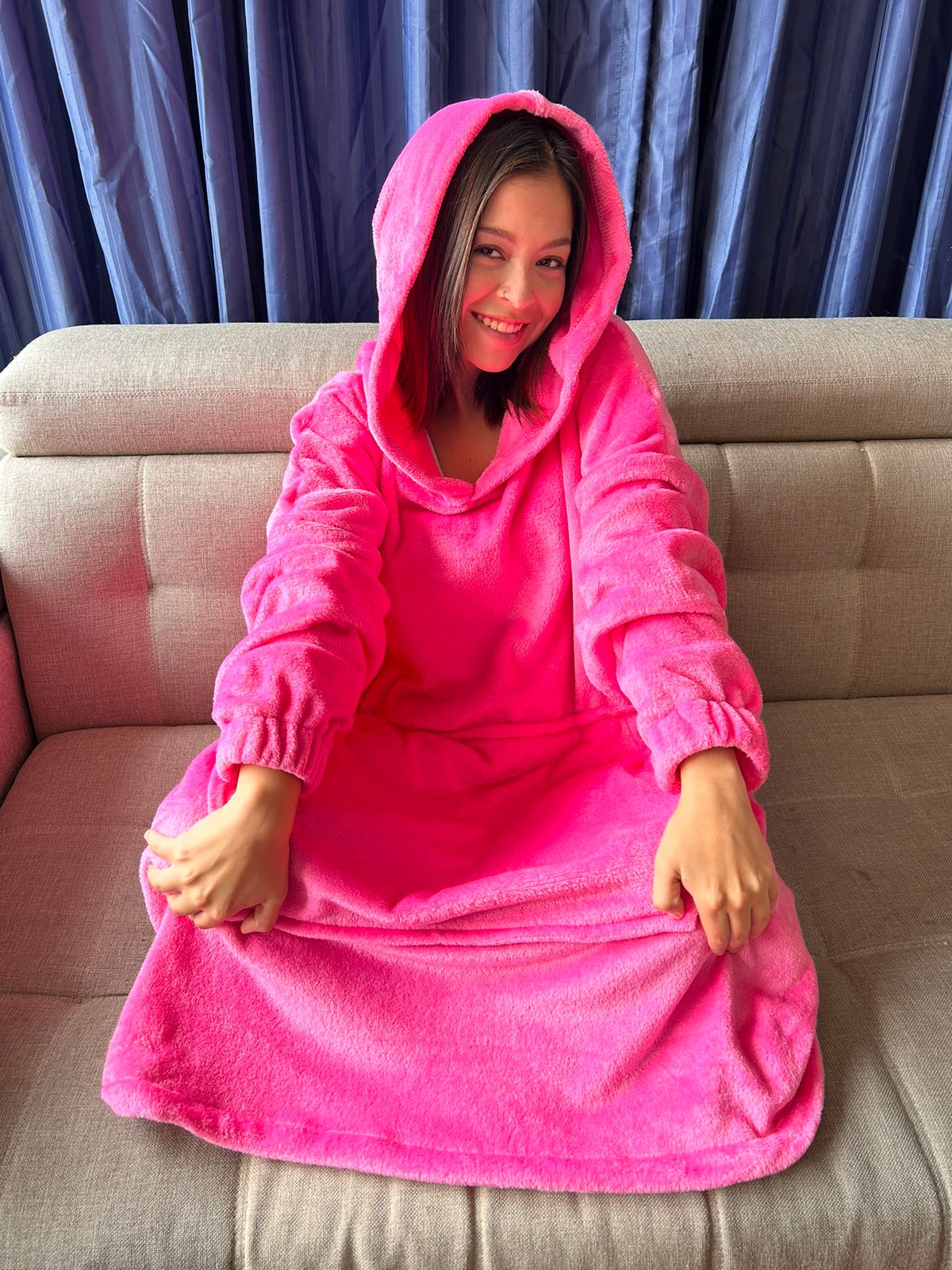 BLANKET COAT ROSADO FUERTE