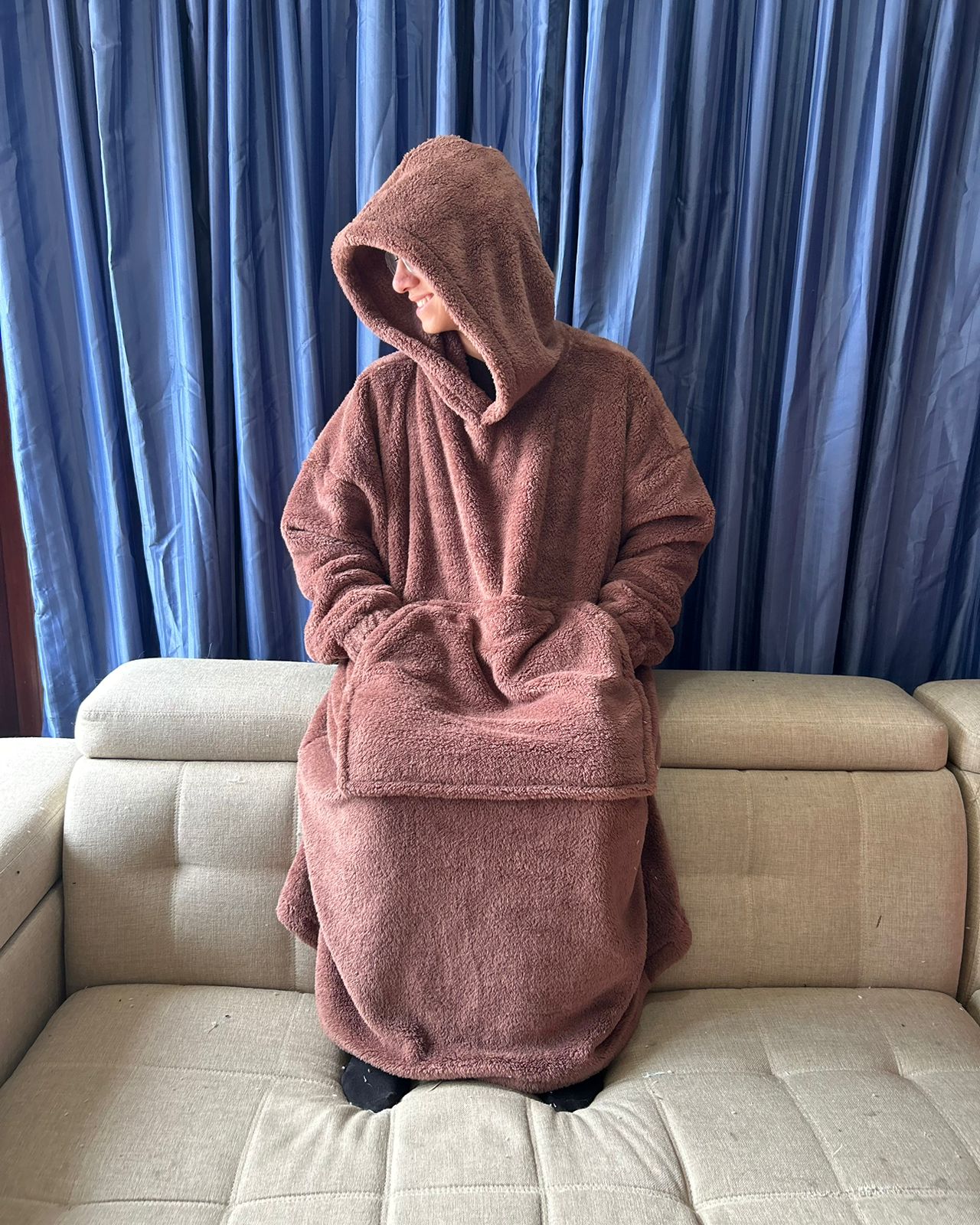 BLANKET COAT TEDDY CAFÉ